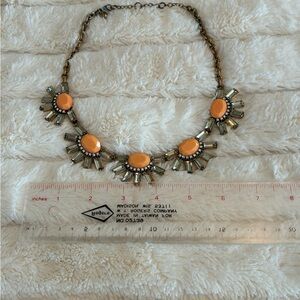 Women’s Statement Necklace - Orange Gem Cluster